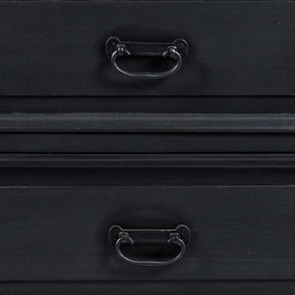 Wohnen 220x96x53 Vintage Design Anrichte in Schwarz - Niovan