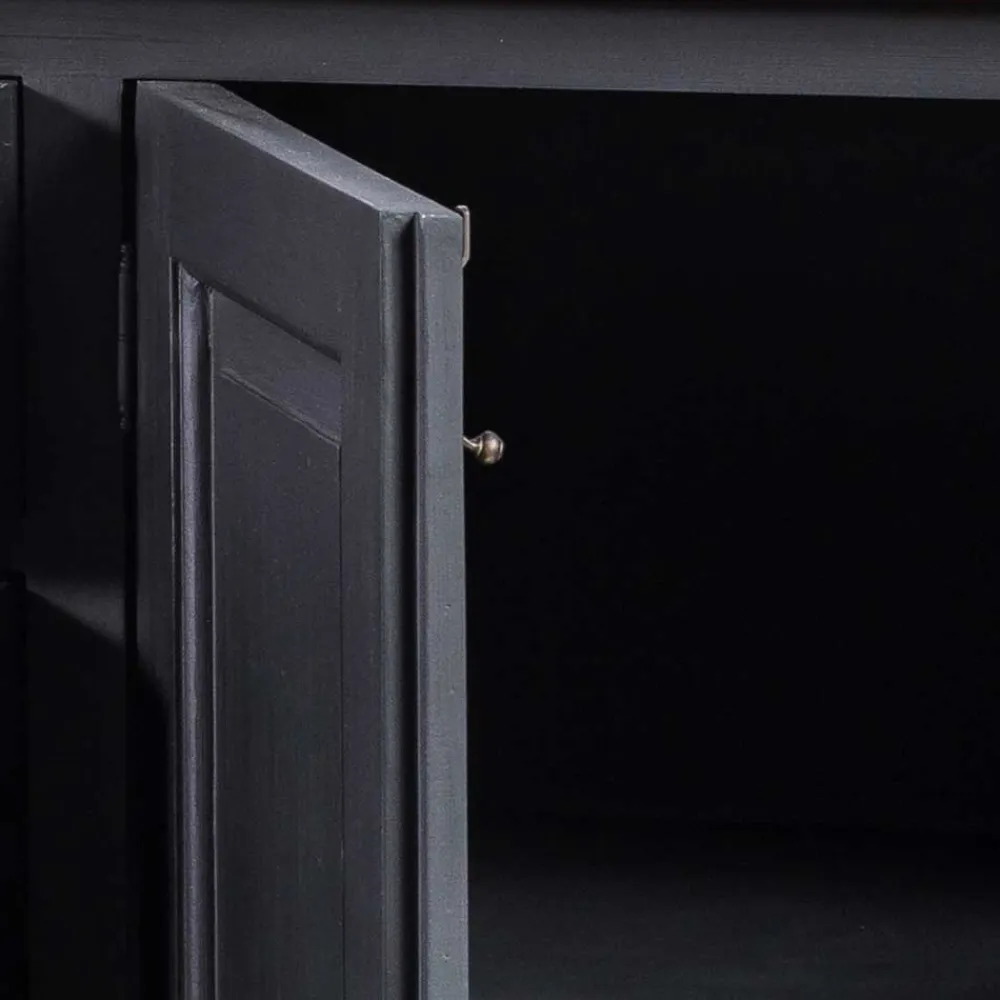 Wohnen 220x96x53 Vintage Design Anrichte in Schwarz - Niovan