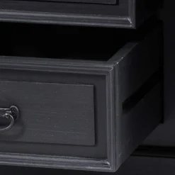 Wohnen 220x96x53 Vintage Design Anrichte in Schwarz - Niovan