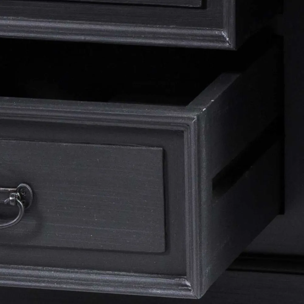 Wohnen 220x96x53 Vintage Design Anrichte in Schwarz - Niovan