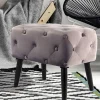 Wohnen 60x48x40 Vintage Design Hocker aus Samt Grau - Rino
