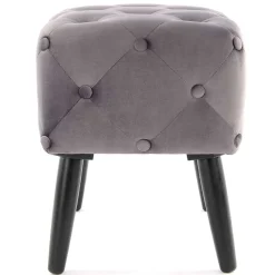 Wohnen 60x48x40 Vintage Design Hocker aus Samt Grau - Rino