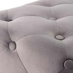 Wohnen 60x48x40 Vintage Design Hocker aus Samt Grau - Rino