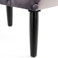 Wohnen 60x48x40 Vintage Design Hocker aus Samt Grau - Rino