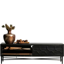 Wohnen Sideboards & Kommoden|Landhausmöbel*160x50x45 Vintage Design Lowboard in Schwarz - Illestra