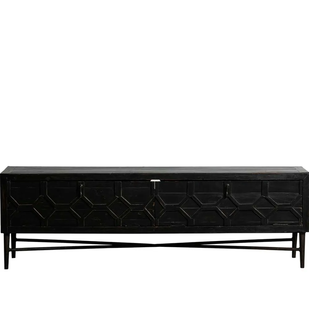 Wohnen Sideboards & Kommoden|Landhausmöbel*160x50x45 Vintage Design Lowboard in Schwarz - Illestra