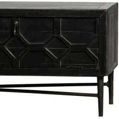 Wohnen Sideboards & Kommoden|Landhausmöbel*160x50x45 Vintage Design Lowboard in Schwarz - Illestra