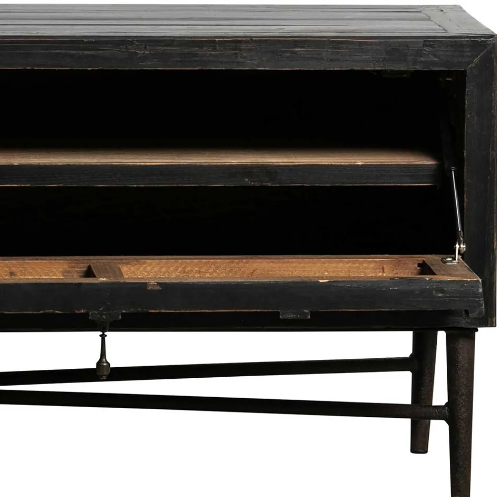 Wohnen Sideboards & Kommoden|Landhausmöbel*160x50x45 Vintage Design Lowboard in Schwarz - Illestra