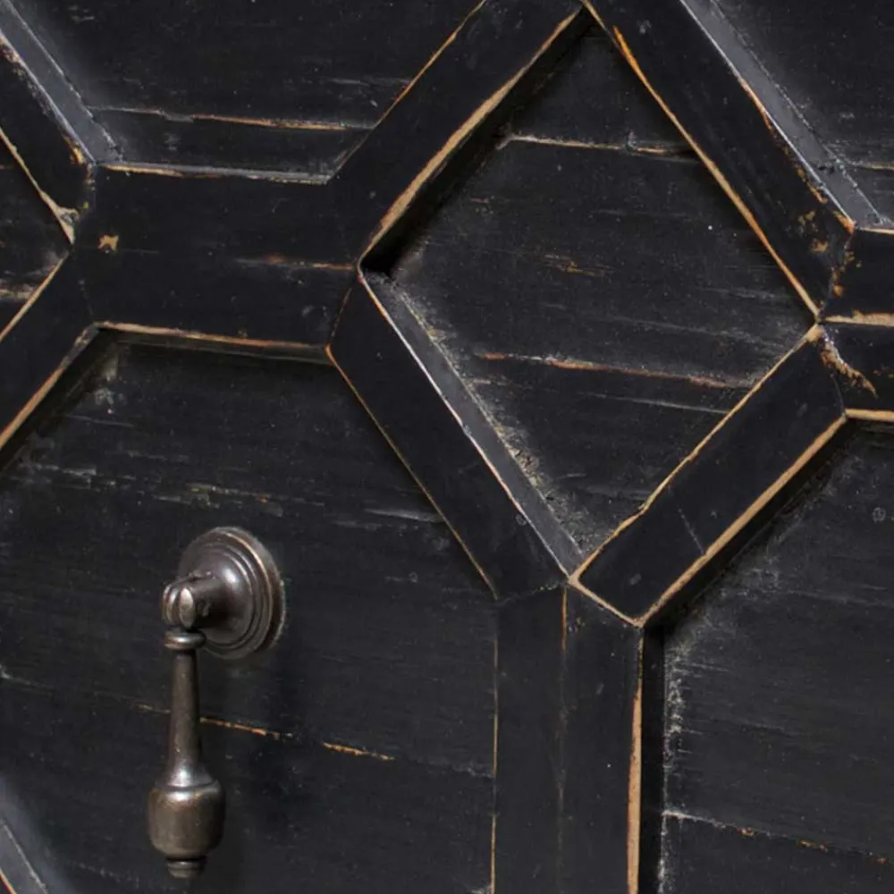 Wohnen Sideboards & Kommoden|Landhausmöbel*160x50x45 Vintage Design Lowboard in Schwarz - Illestra