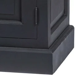 Wohnen 100x141x51 Vintage Vertiko in Schwarz & Teakfarben - Niovan