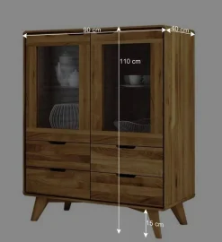 Wohnen Esszimmerschränke|Highboards*90x110x40 Vitrine Kommode aus Wildeiche - Eavy