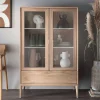 Wohnen Skandinavische Möbel|Sideboards & Kommoden*90x140x42 Vitrine mit Doppeltür und Schublade - Lamia