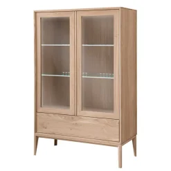 Wohnen Skandinavische Möbel|Sideboards & Kommoden*90x140x42 Vitrine mit Doppeltür und Schublade - Lamia