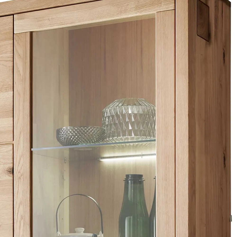 Wohnen Esszimmer-Vitrinen*103x205x40 Vitrinenschrank aus Wildeiche Massivholz - Embleys