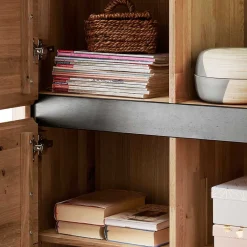 Wohnen Esszimmer-Vitrinen*103x205x40 Vitrinenschrank aus Wildeiche Massivholz - Embleys