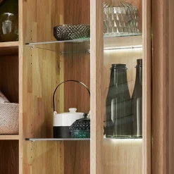 Wohnen Esszimmer-Vitrinen*103x205x40 Vitrinenschrank aus Wildeiche Massivholz - Embleys