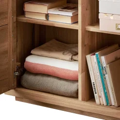 Wohnen Esszimmer-Vitrinen*103x205x40 Vitrinenschrank aus Wildeiche Massivholz - Embleys