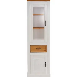 Wohnen 55x180x38 Vitrinenschrank im Landhaus Look - Alexandra