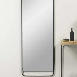 Wohnen 46x175x3 Wand Hängespiegel in Schwarz - Mentrakin
