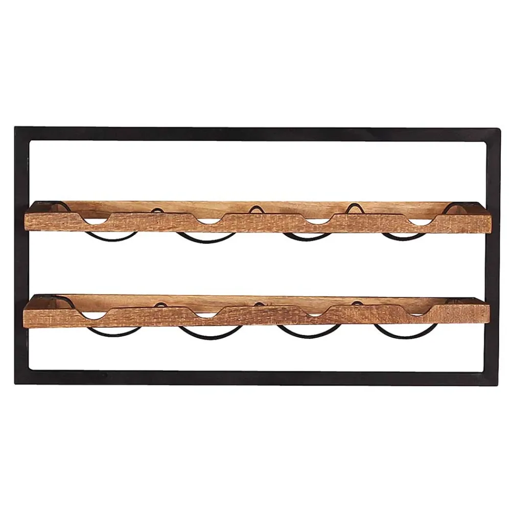 Wohnen 65x35x25 Wand Weinregal für acht Flaschen - Evradon