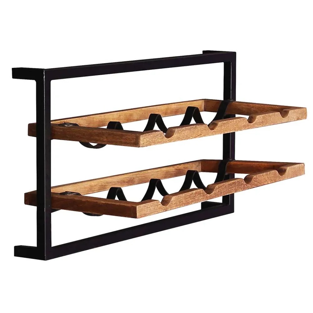 Wohnen 65x35x25 Wand Weinregal für acht Flaschen - Evradon