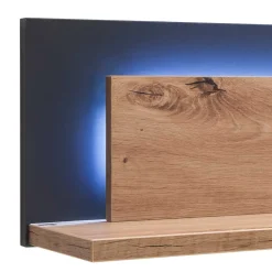 Wohnen Wohnzimmer-Regale|Esszimmerregale*139x24x20 Wandboard in Eiche Dekor & Grau - Wykina