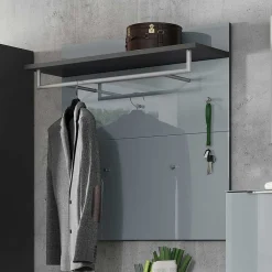 Wohnen 97x96x30 Wandgarderobe in Silbergrau Glas - Ilfred