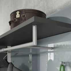 Wohnen 97x96x30 Wandgarderobe in Silbergrau Glas - Ilfred