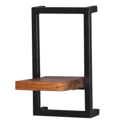 Wohnen Esszimmerregale|Regale*20x35x25 Wandregal aus Massivholz & Metall - Mendoza II