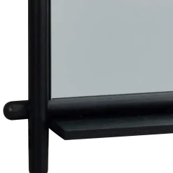 Wohnen Badspiegel*52x74x12 Wandspiegel in Schwarz Eichenrahmen rund - Evlinu