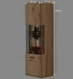 Wohnen Esszimmer-Vitrinen*45x149x37 Wandvitrine in Eiche Bianco - Crupean