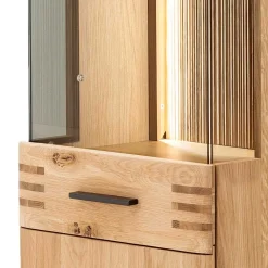 Wohnen Esszimmer-Vitrinen*45x149x37 Wandvitrine in Eiche Bianco - Crupean