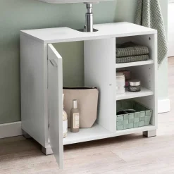 Wohnen 60x55x32 Waschbecken Unterschrank in Weiß - Turena