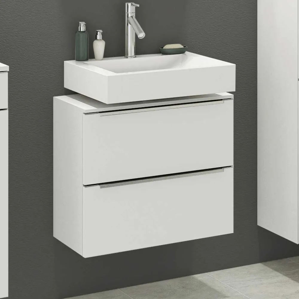 Wohnen 60x55x35 Waschbeckenschrank mit Klappe & Schublade - Livendas I