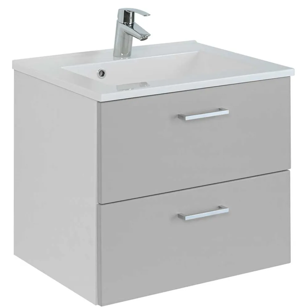 Wohnen Waschtisch|Waschbeckenunterschränke*60x54x48 Waschkommode in hellem Grau - Girios