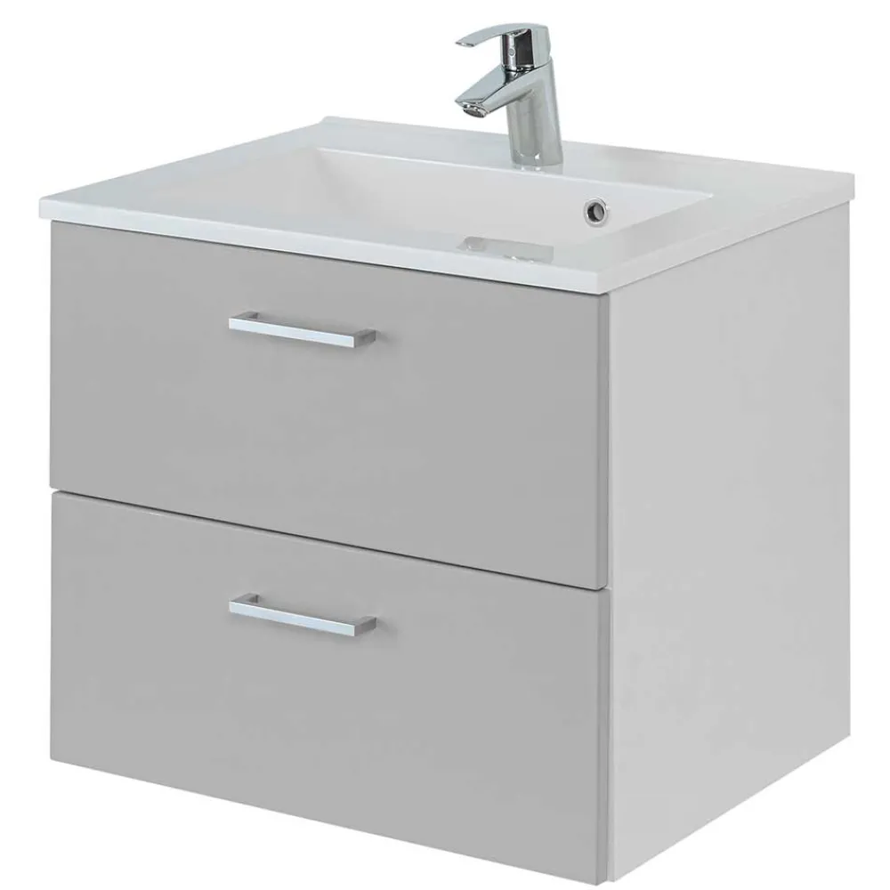 Wohnen Waschtisch|Waschbeckenunterschränke*60x54x48 Waschkommode in hellem Grau - Girios