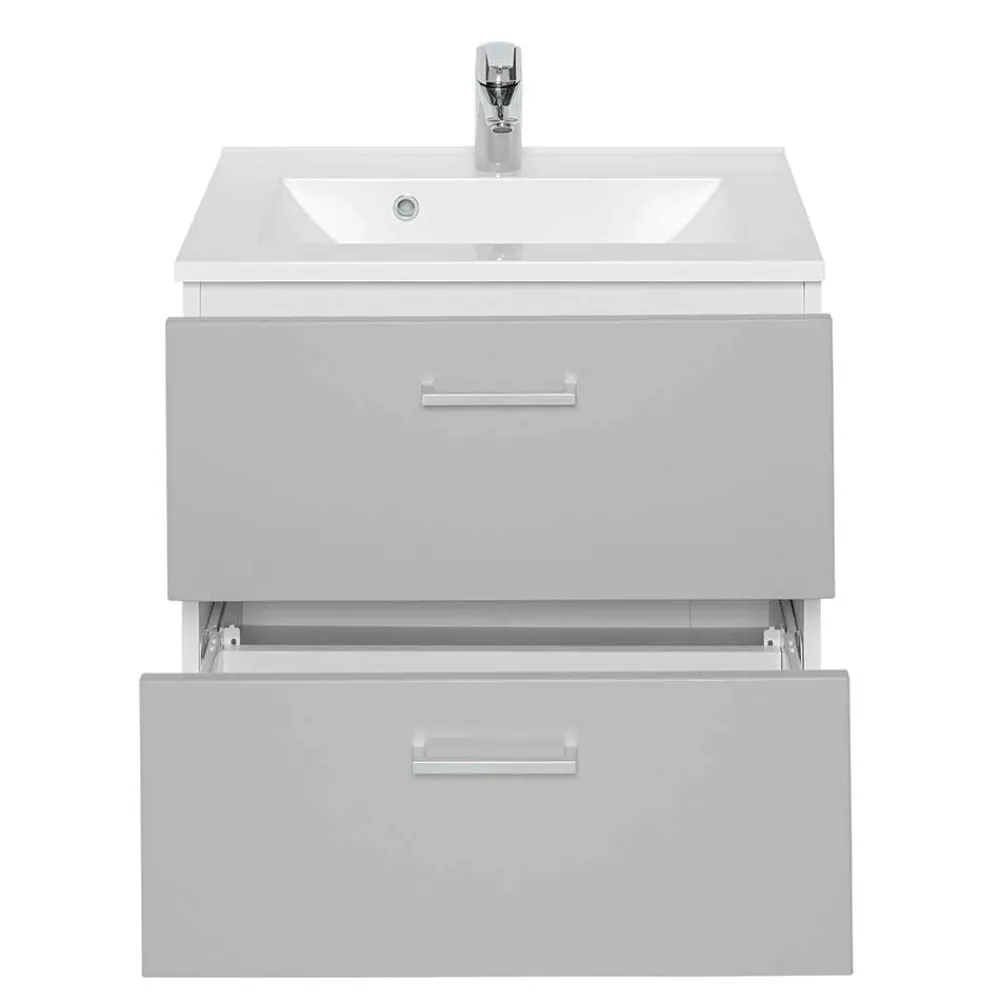 Wohnen Waschtisch|Waschbeckenunterschränke*60x54x48 Waschkommode in hellem Grau - Girios