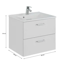 Wohnen Waschtisch|Waschbeckenunterschränke*60x54x48 Waschkommode in hellem Grau - Girios