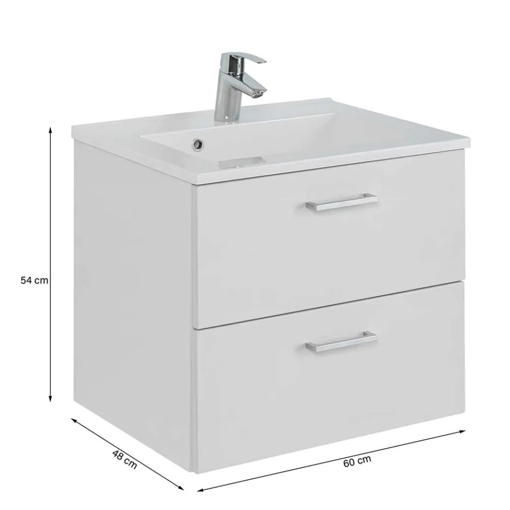 Wohnen Waschtisch|Waschbeckenunterschränke*60x54x48 Waschkommode in hellem Grau - Girios