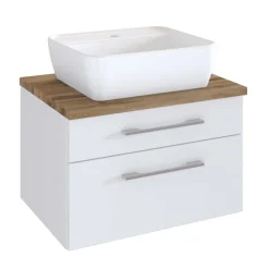 Wohnen 60x55x47 Waschtisch in Weiß Wildeiche - Enwicos