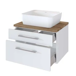 Wohnen 60x55x47 Waschtisch in Weiß Wildeiche - Enwicos