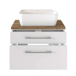 Wohnen 60x55x47 Waschtisch in Weiß Wildeiche - Enwicos