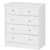 Wohnen 60x70x35 Weiße Kommode mit fünf Schubladen - Hank