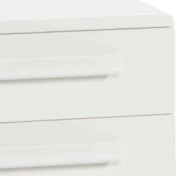 Wohnen 48x57x43 Weiße Nachtkommode aus Buche - Paniera