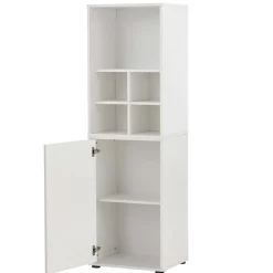 Wohnen 51x168x41 Weißer Büroschrank mit fünf Fächern - Empire
