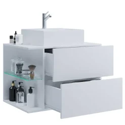 Wohnen 73x93x52 Weißer Waschplatz für Wandmontage - Ziovarica