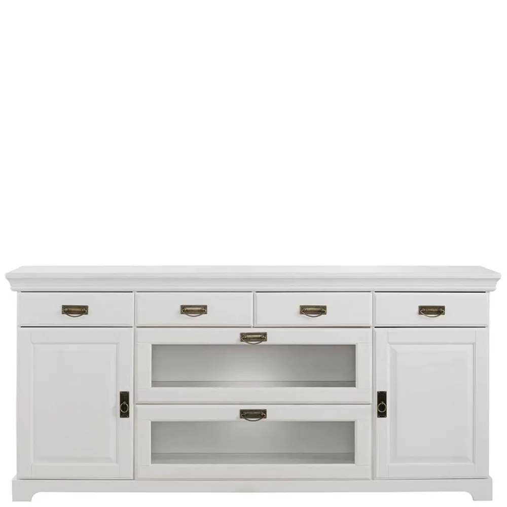 Wohnen 180x84x40 Weißes Sideboard - Landhaus modern - Akbelev