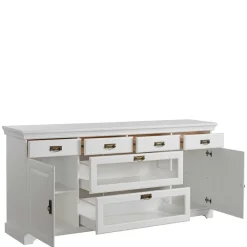 Wohnen 180x84x40 Weißes Sideboard - Landhaus modern - Akbelev