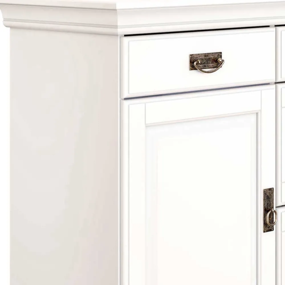 Wohnen 180x84x40 Weißes Sideboard - Landhaus modern - Akbelev