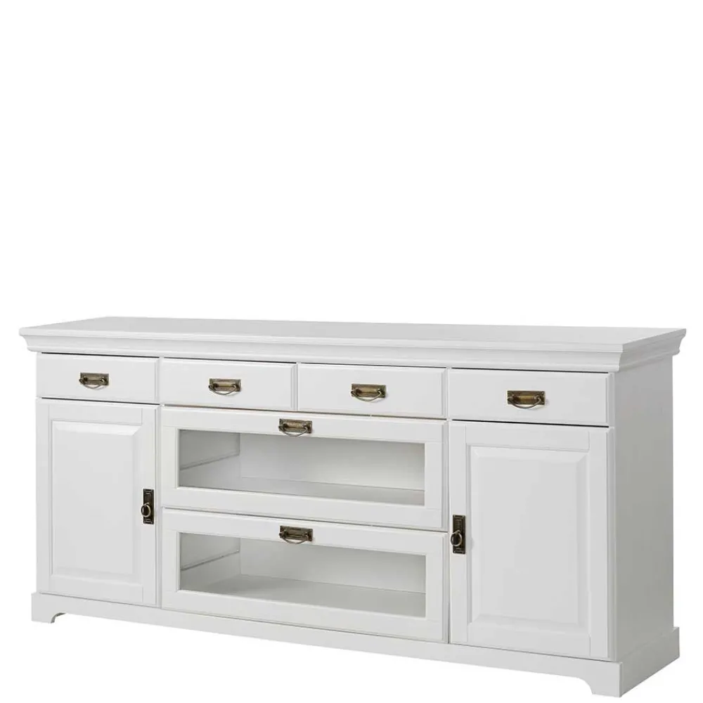 Wohnen 180x84x40 Weißes Sideboard - Landhaus modern - Akbelev